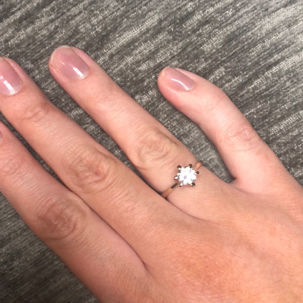 Cubic zirconia gold plated ring